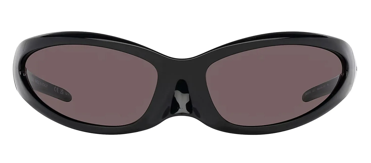 Balenciaga EXTREME BB 0251S 001 Wrap Plastic Black Sunglasses with Grey Lens