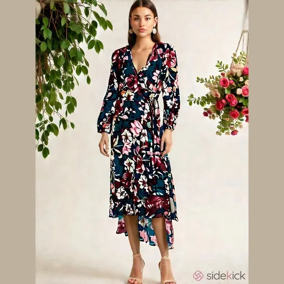 Band of the Free Floral Wrap Dress