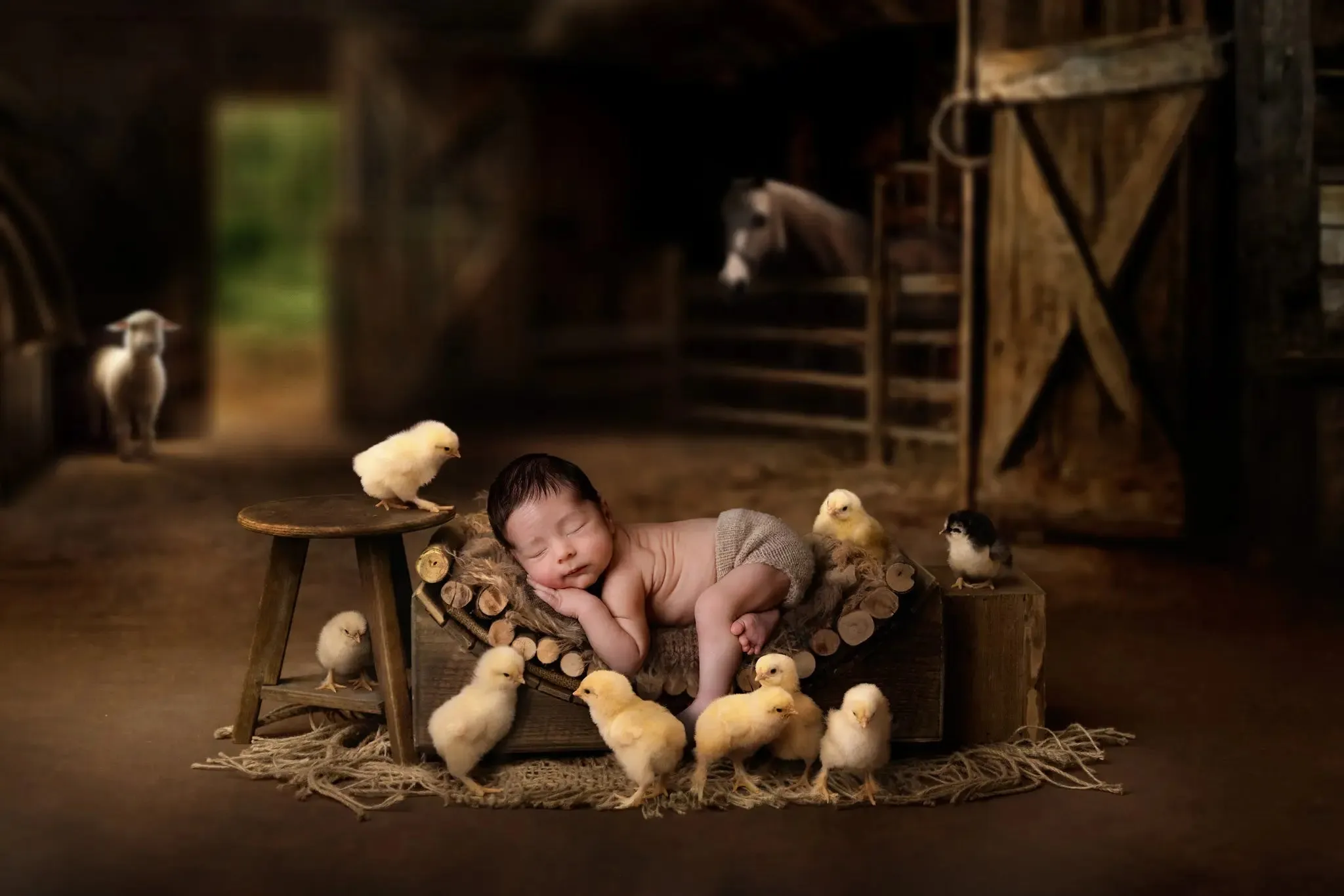 Barnyard Chicks Digital Background