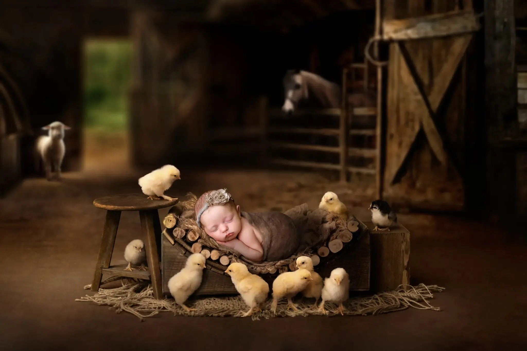 Barnyard Chicks Digital Background