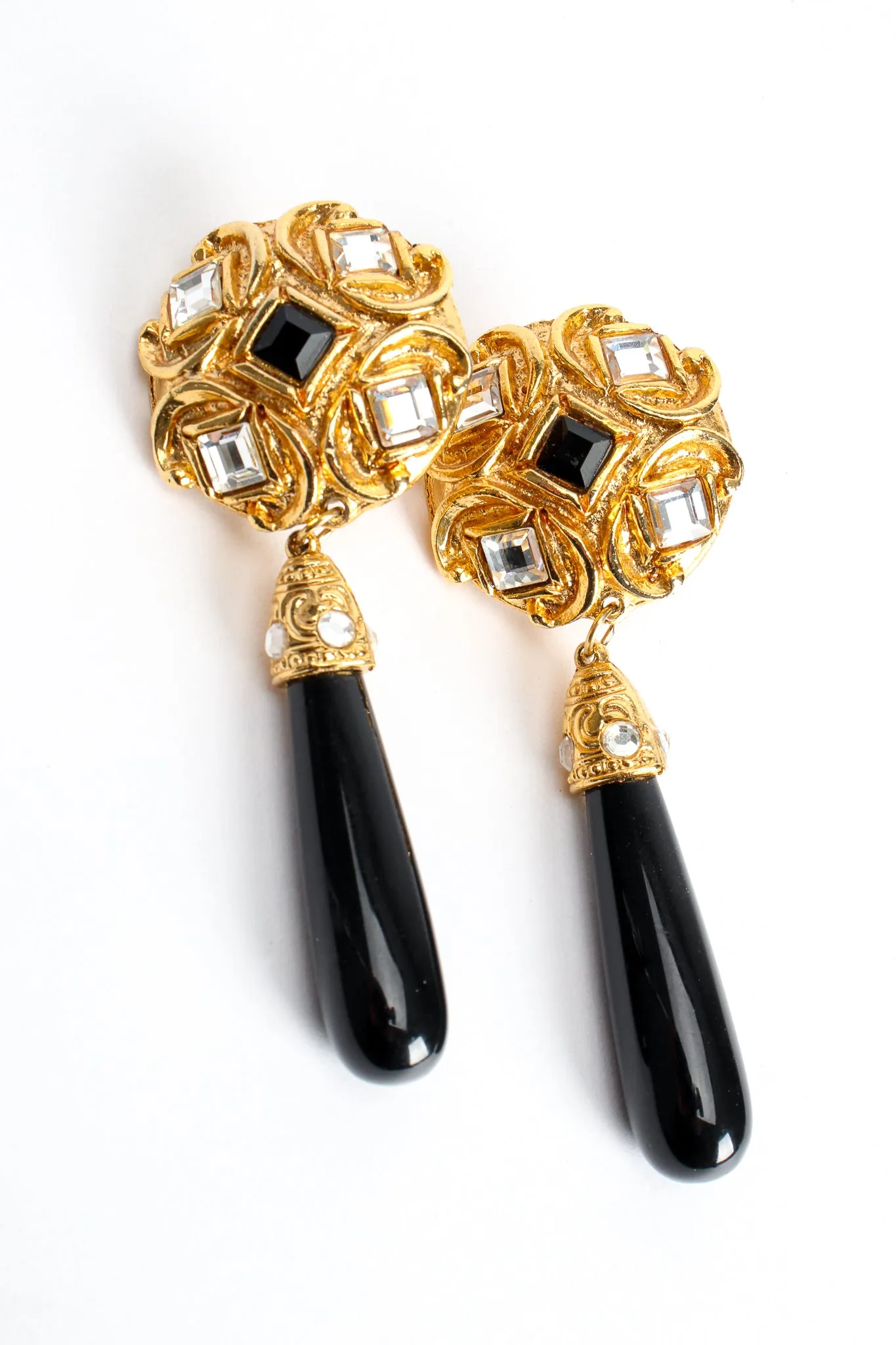 Baroque Mirrored Teardrop Earrings