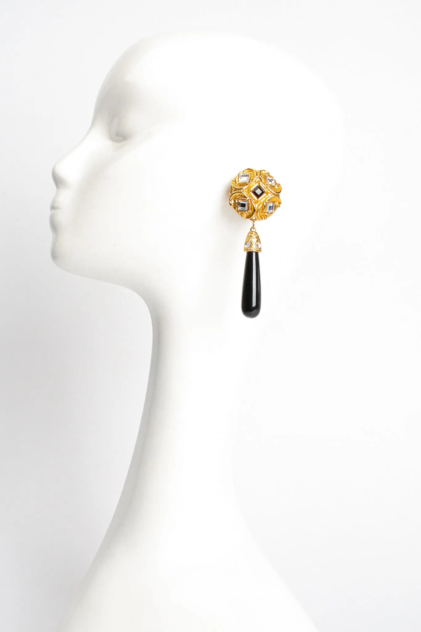 Baroque Mirrored Teardrop Earrings