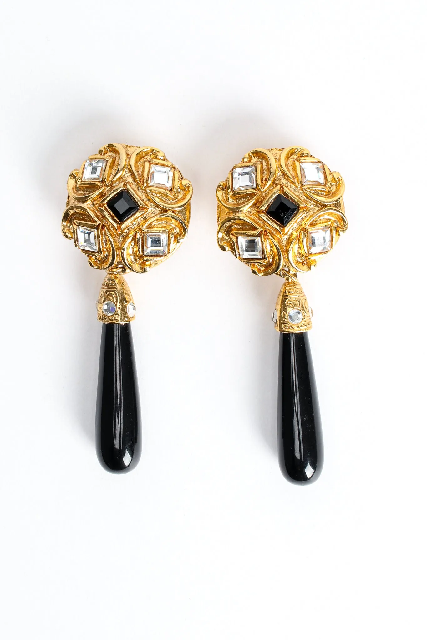 Baroque Mirrored Teardrop Earrings