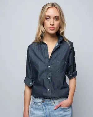 barry woven button up - raw rinse denim