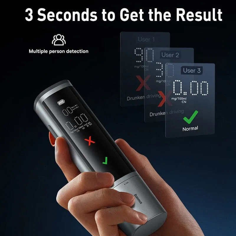 Baseus Alcohol Tester Professional Breathalyzer Alcotest With LED Display Dual Mode Switch
