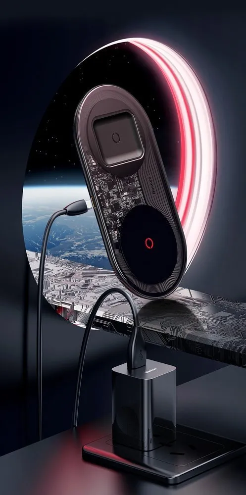 Baseus - Simple 2in1 Wireless Charger Turbo Edition 24W (Black)