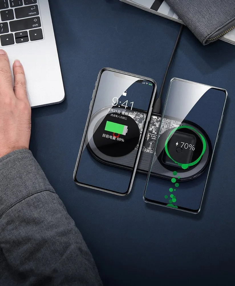 Baseus - Simple 2in1 Wireless Charger Turbo Edition 24W (Black)