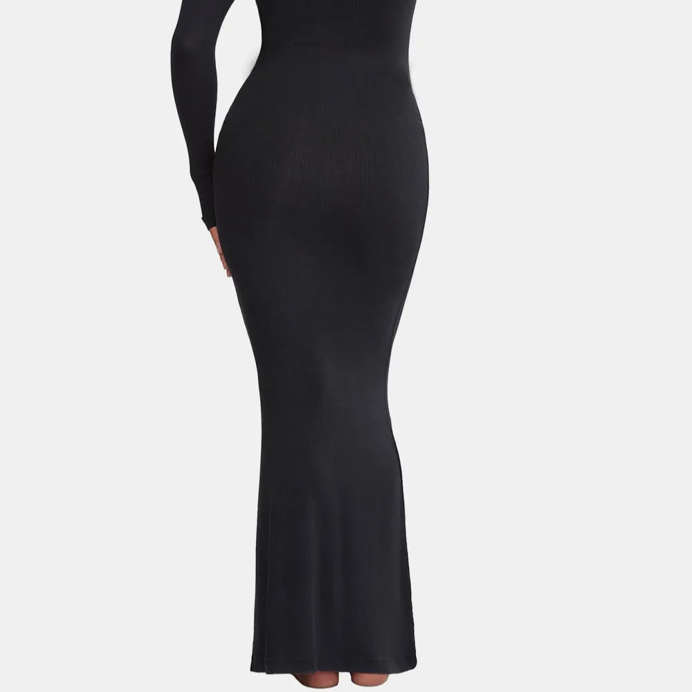 Basic Bae Built-In Shapewear Square Neck Long Sleeve Maxi Dress