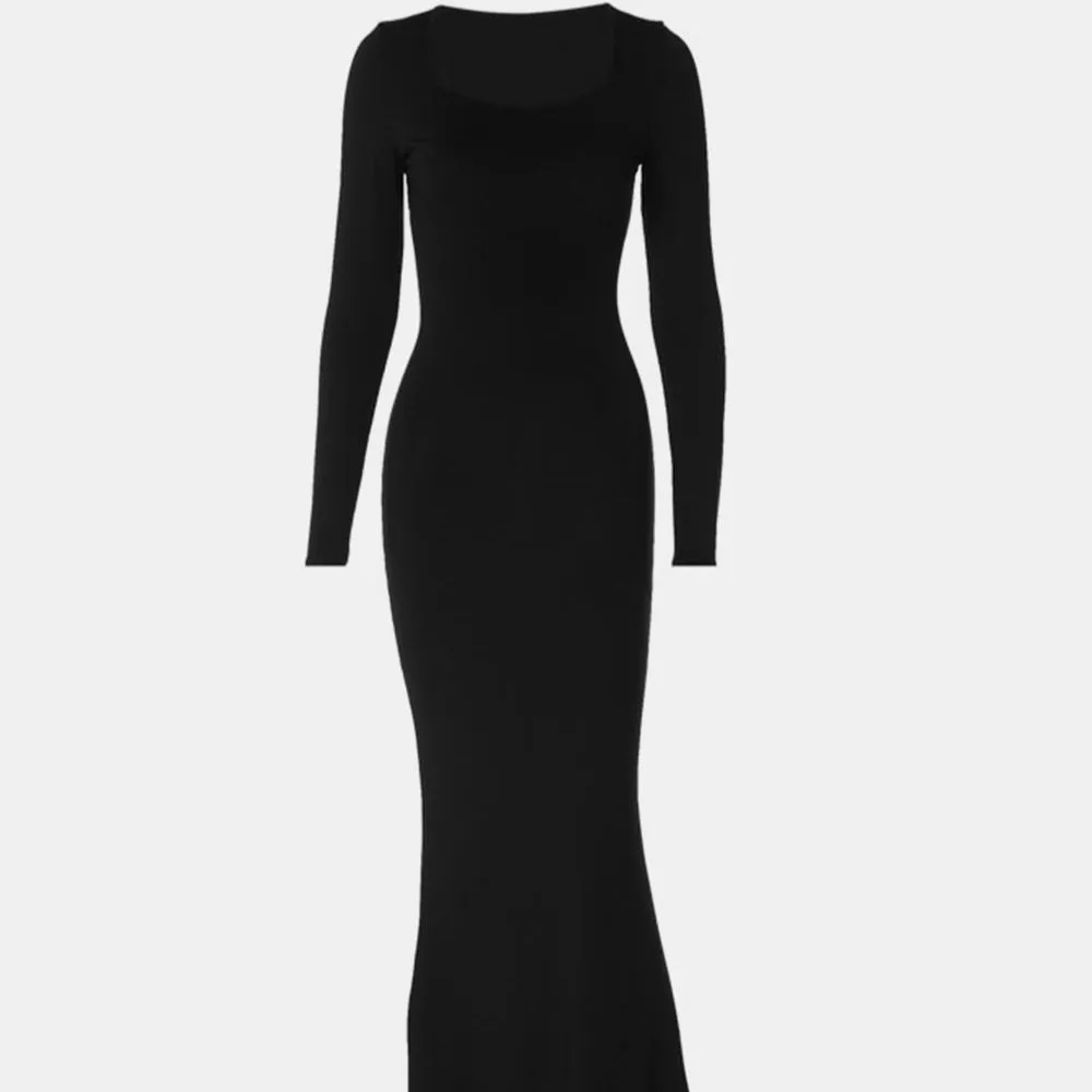 Basic Bae Built-In Shapewear Square Neck Long Sleeve Maxi Dress