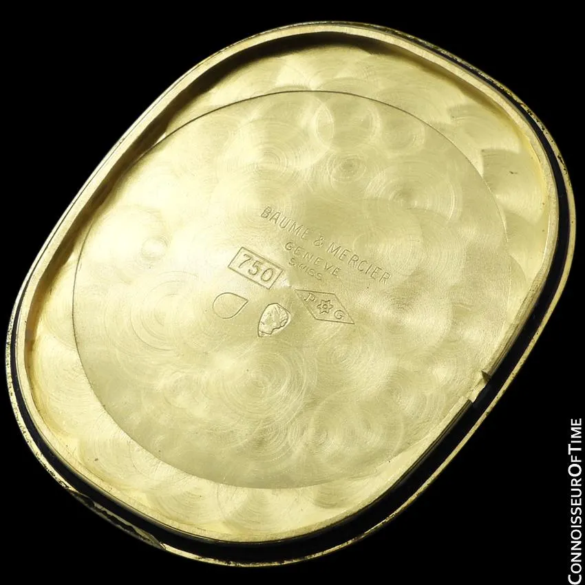 Baume & Mercier Golden Ellipse Mens Ultra Thin Watch - 18K Gold with Boxes & Band