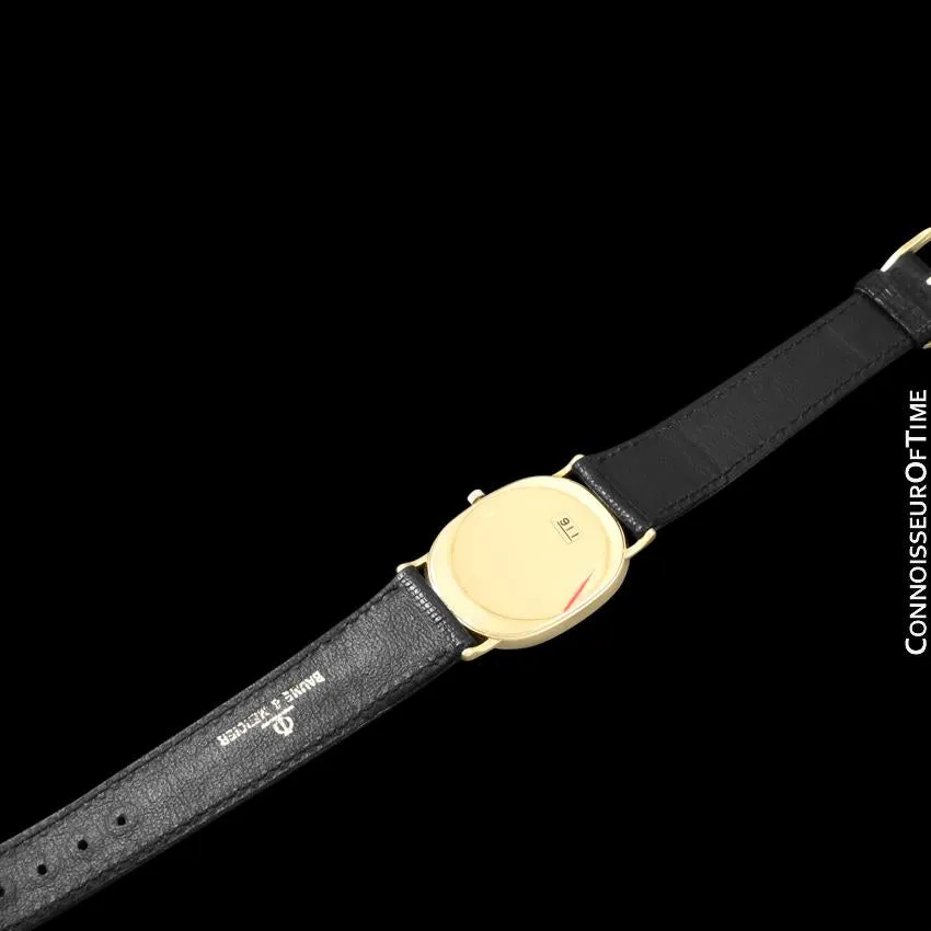 Baume & Mercier Golden Ellipse Mens Ultra Thin Watch - 18K Gold with Boxes & Band