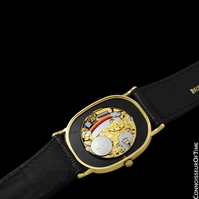 Baume & Mercier Golden Ellipse Mens Ultra Thin Watch - 18K Gold with Boxes & Band