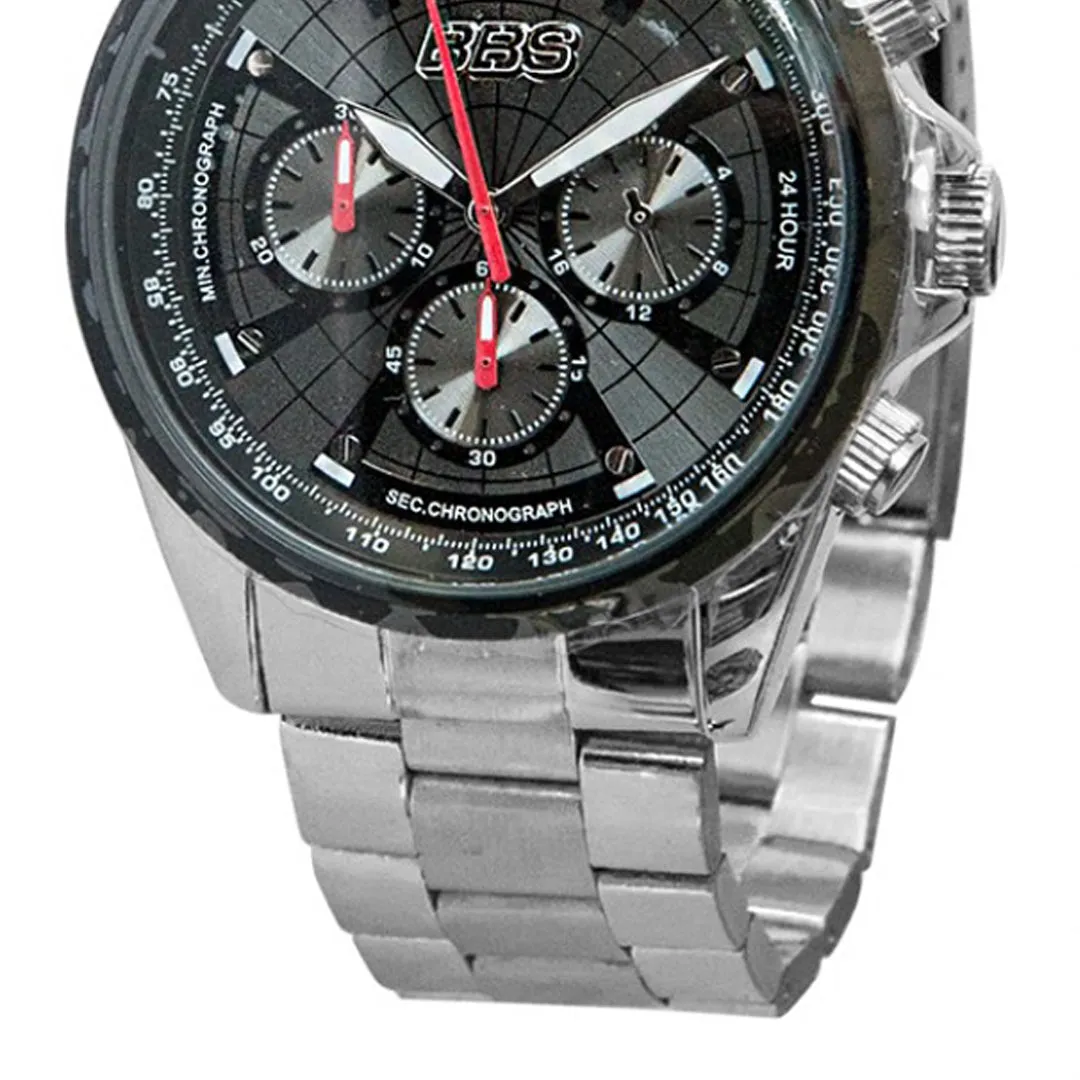 BBS Chronograph Watch with Metal Wrist Band