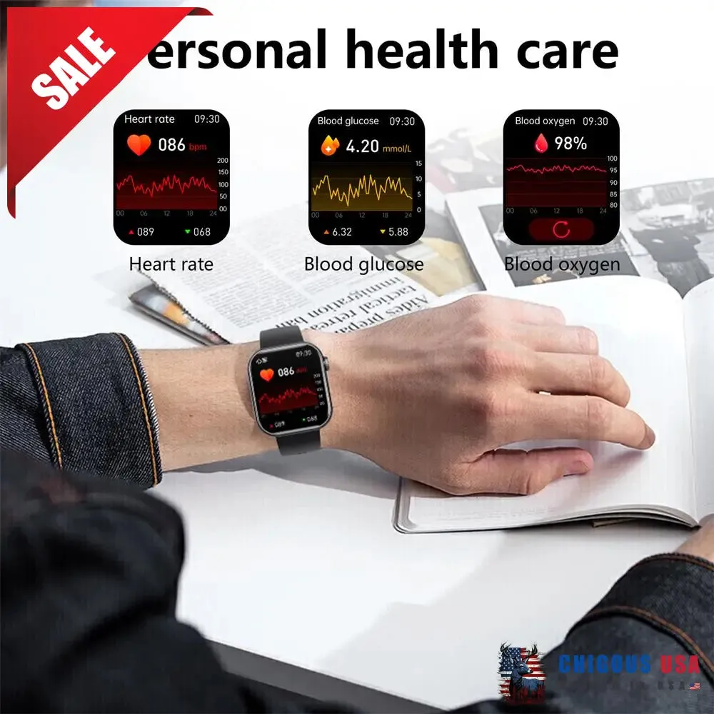 Bearscome BCF57 Blood Sugar Blood Pressure Heart Rate Blood oxygen Sleep Monitoring Waterproof Smartwatch