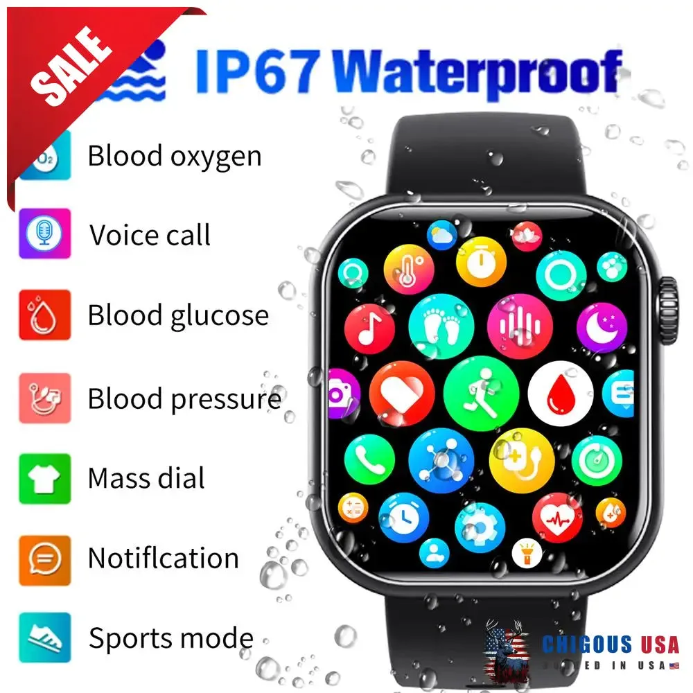 Bearscome BCF57 Blood Sugar Blood Pressure Heart Rate Blood oxygen Sleep Monitoring Waterproof Smartwatch