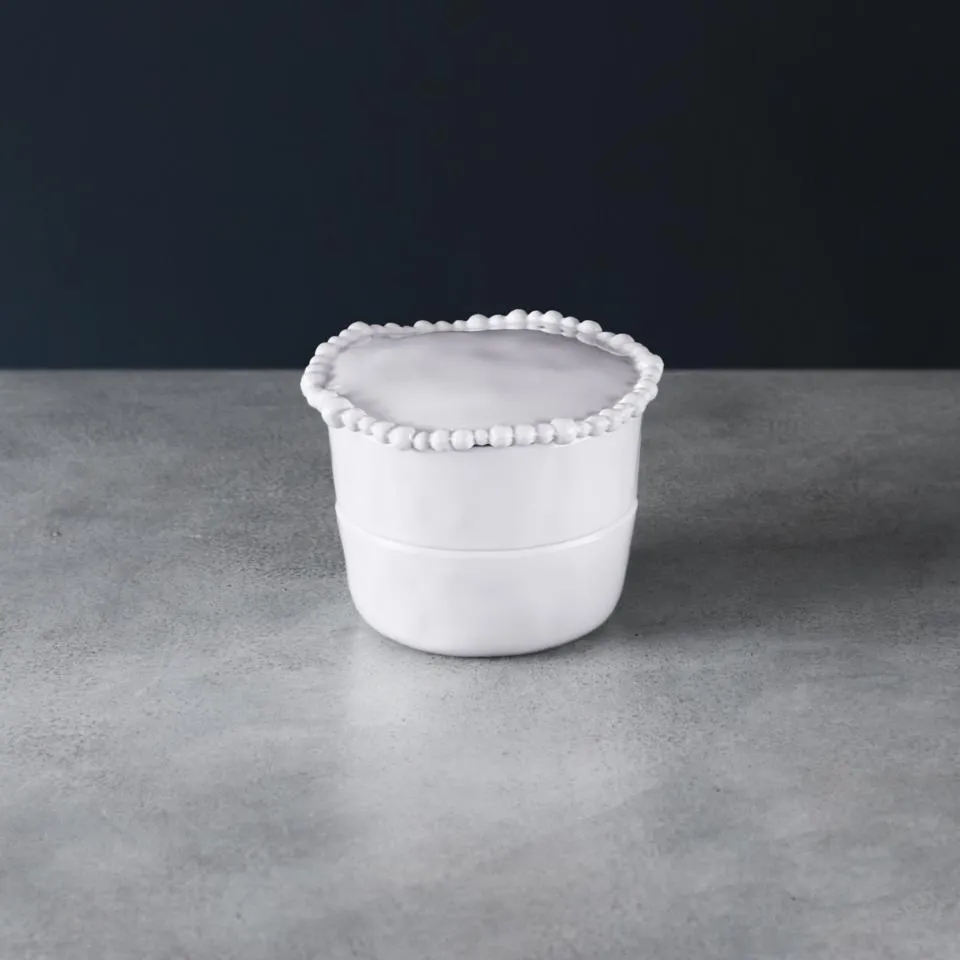 Beatriz Ball Vida Alegria White Stackable Salt-Pepper Cellar with Lid