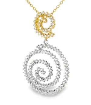 Beautiful 14K White Yellow Gold Diamond Slide Pendant