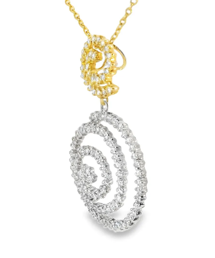 Beautiful 14K White Yellow Gold Diamond Slide Pendant