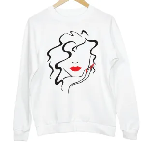 Beautiful Girl Sketch Sweatshirt