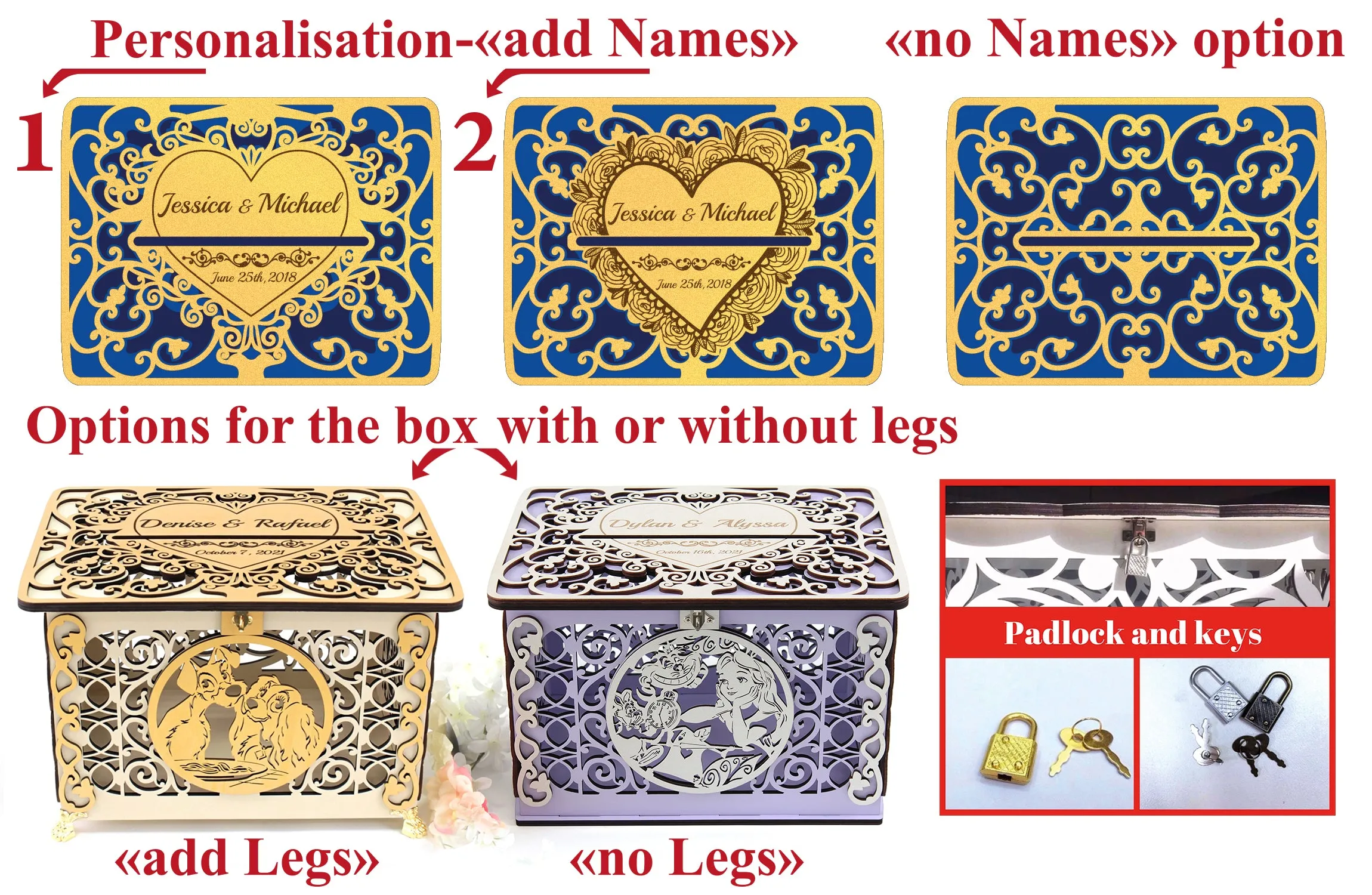 Beauty Beast Wedding Card Box for Money Gift Envelopes, Wishes Well, Wedding Post, Quinceanera Bridal Shower, Wedding Reception, Monetary Gift, Wedding Gift, Handmade Gifts