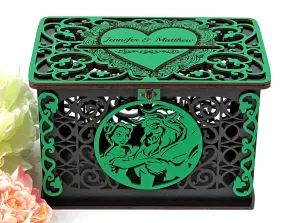 Beauty Beast Wedding Card Box Money Envelope Wishes Well Wedding Post