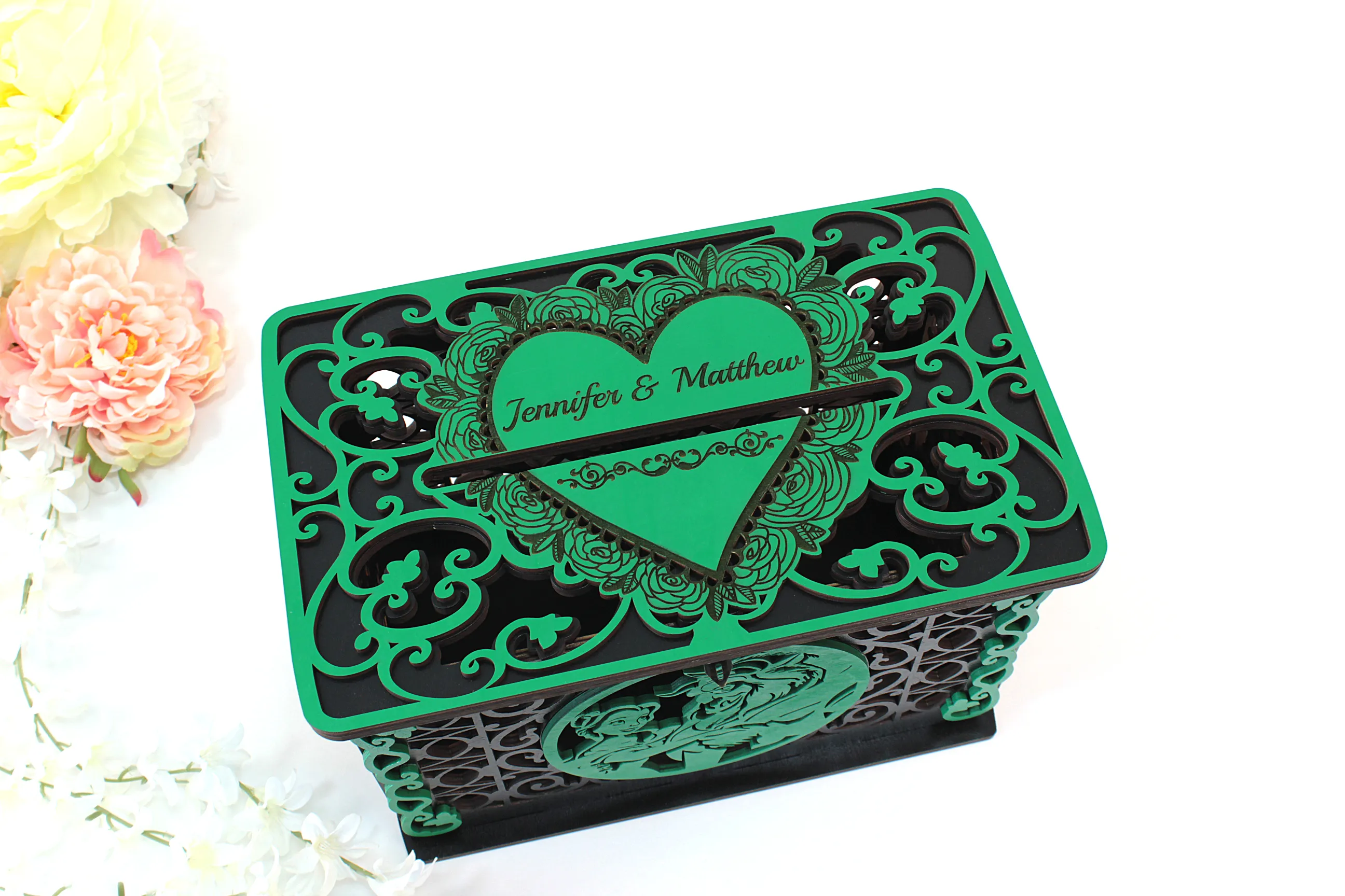 Beauty Beast Wedding Card Box Money Envelope Wishes Well Wedding Post