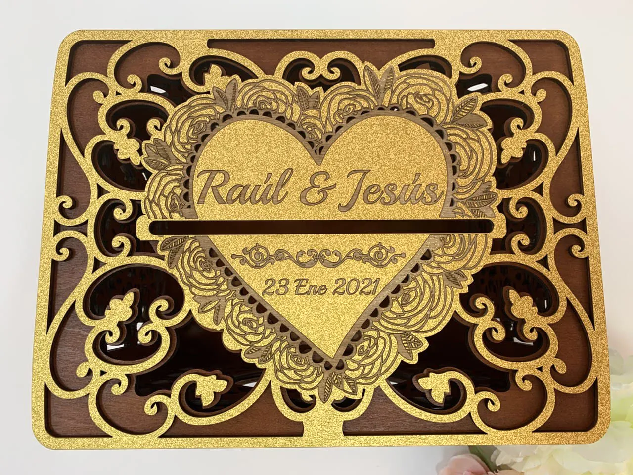Beauty Beast Wedding Card Box the Enchanted Rose Card Holder Handmade