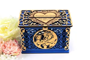 Beauty Beast Wedding Cards and Gift Box with Lock Family Bank, Card Box, Wishes Well, Wedding Post, Quinceanera Bridal Shower, Wedding Gift