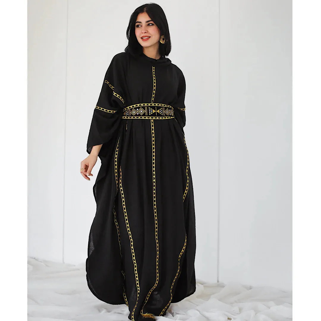 Bedouin linen blend kaftan dress