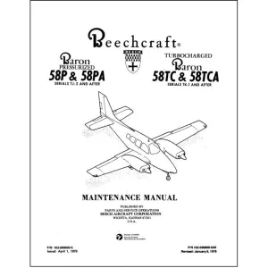 Beech 58P,PA & 58TC,TCA Baron Maintenance Manual (102-590000-5)