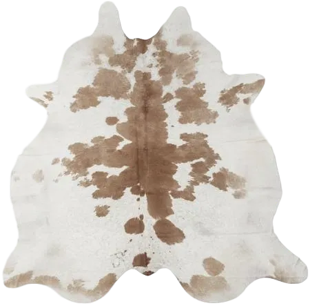 Beige & White Premium Brazilian Hide, XL CH23N W