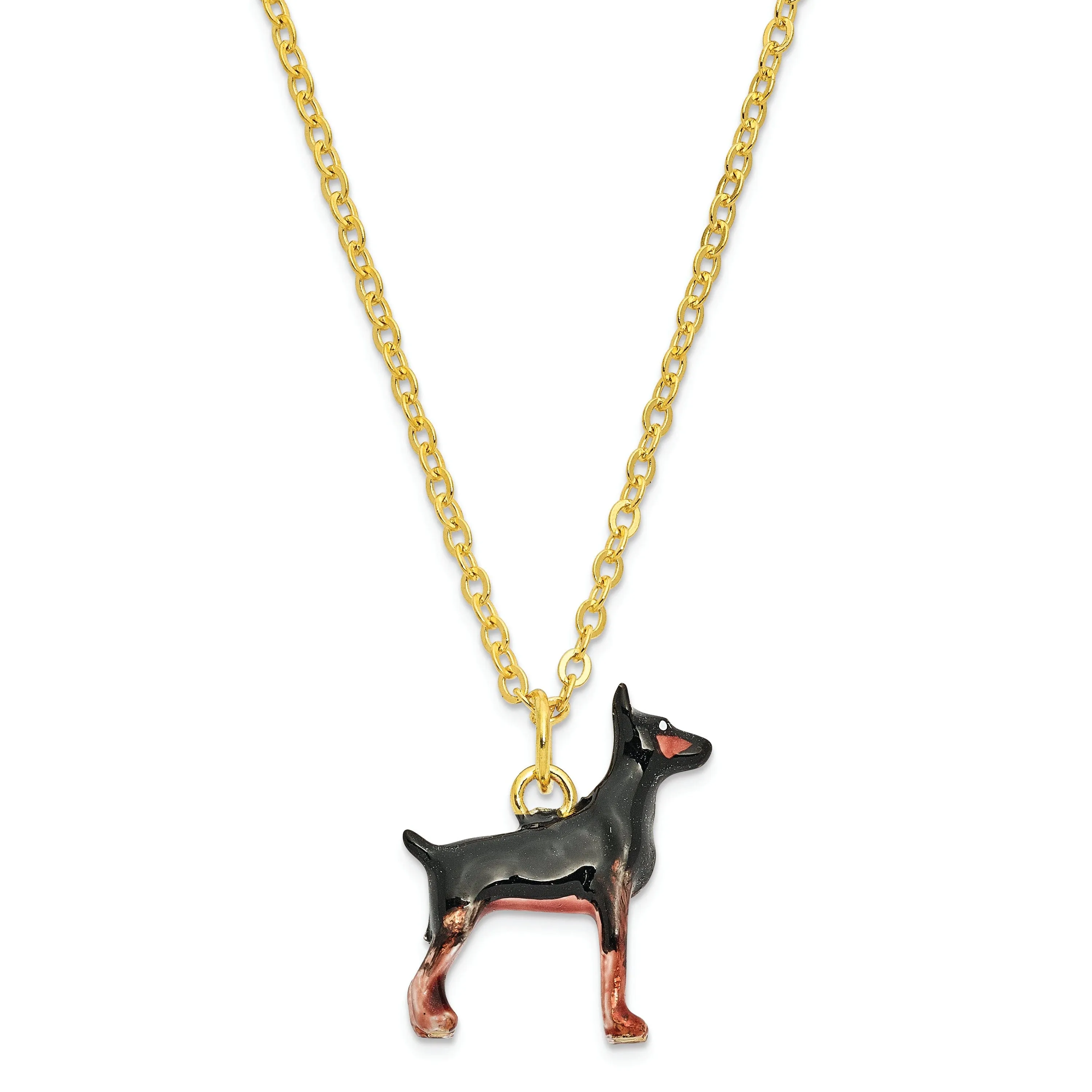 Bejewel Black Brown Color Finish RALEIGH Doberman Pinscher Trinket Box