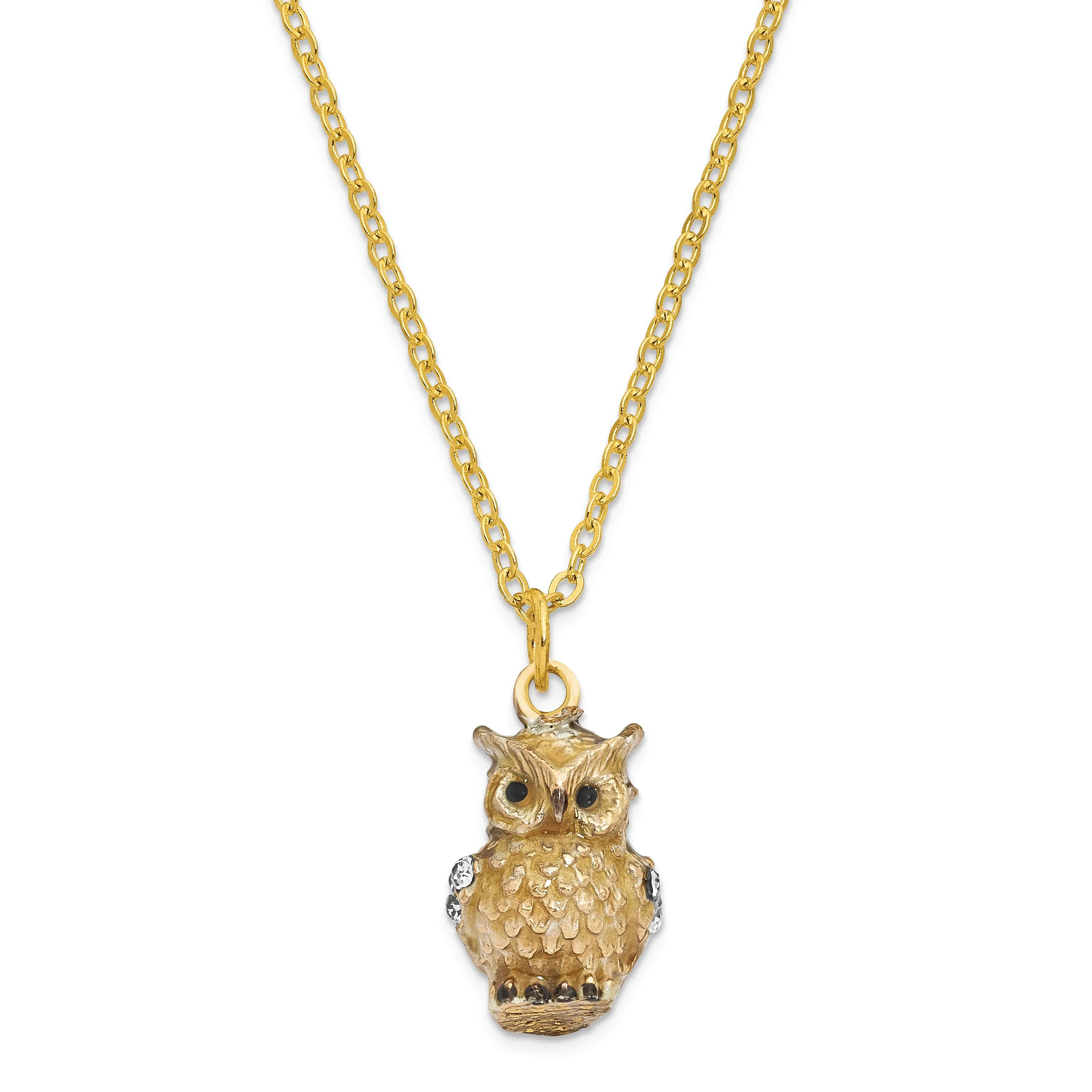Bejeweled Pewter HOOTIE Horned Owl Trinket Box Design