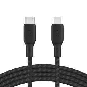 Belkin BoostCharge USB-C to USB-C Cable (3M) (Pack of 1) - Black (CAB014bt3MBK), 100W, 480Mbps, 30K  bend, Samsung Galaxy, iPad, 2 Years Warranty