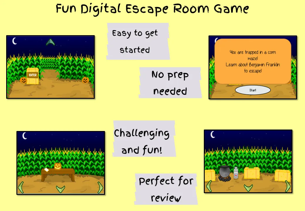 Benjamin Franklin Lesson and Escape Room Bundle