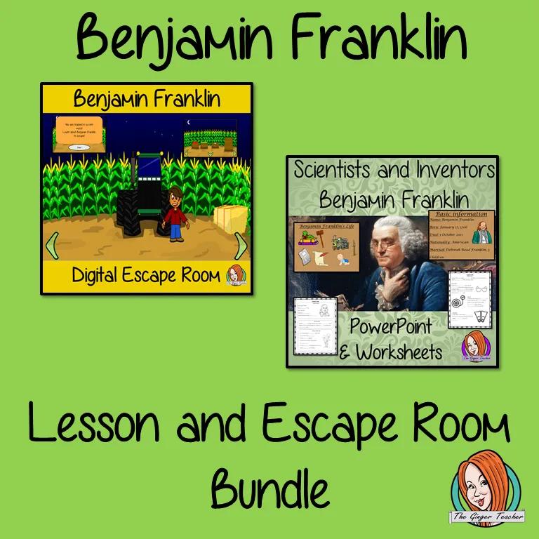 Benjamin Franklin Lesson and Escape Room Bundle