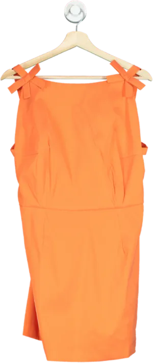 Bernadette Orange Bow Strap Dress UK 8