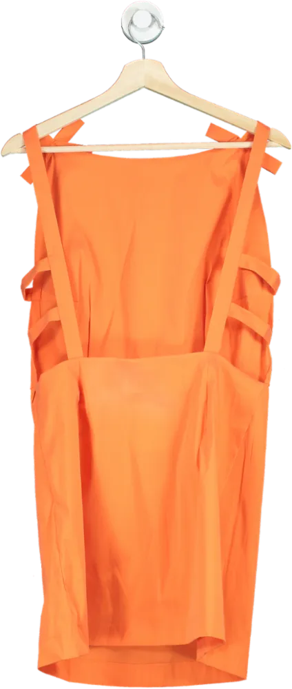 Bernadette Orange Bow Strap Dress UK 8