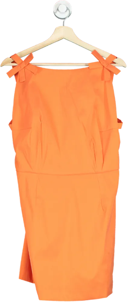 Bernadette Orange Bow Strap Dress UK 8