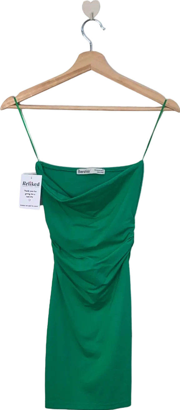 Bershka Green Ruched Mini Dress XS