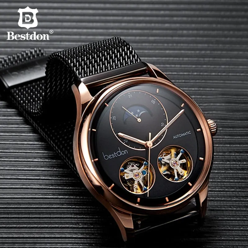 Bestdon Automatic Tourbillon style double open heart watch Model : BD7140G