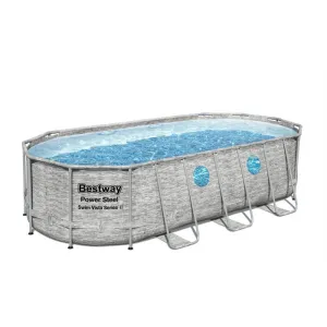 Bestway 18' X 9' X 48"/5.49M X 2.74M X 1.22M Oval Pool Set (Contents:One Pool, Filter Pump(220-240V), Ladder, Cover, ChemConnect Dispenser, Compatible with Cartridge 58012(III)220-240V)