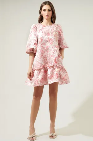 Betty Jacquard Ruffle Dress