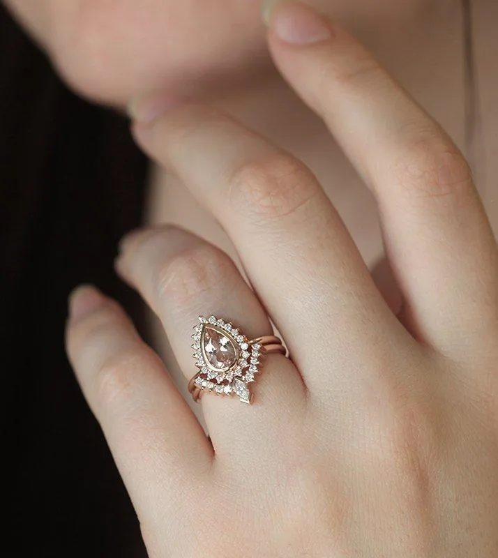 Beverly Morganite Ring Set