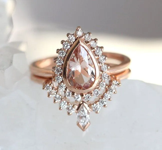Beverly Morganite Ring Set