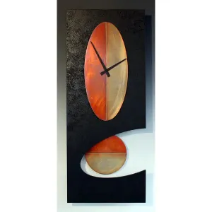 Black 30 Oval Pendulum Wall Clock by Leonie Lacouette