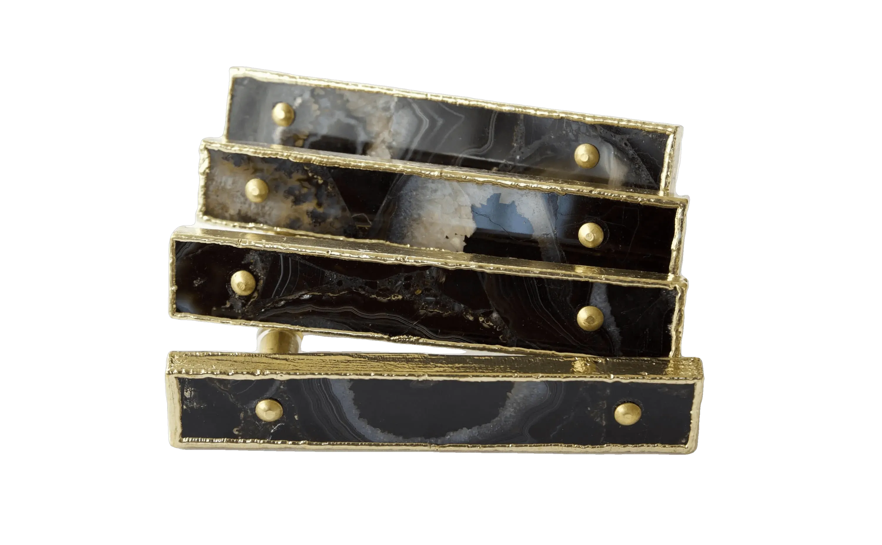 Black Agate Cabinet Door Pull Handle - Set of 4