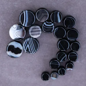 Black Agate Plugs, Double Flared Pair, Organic Plugs