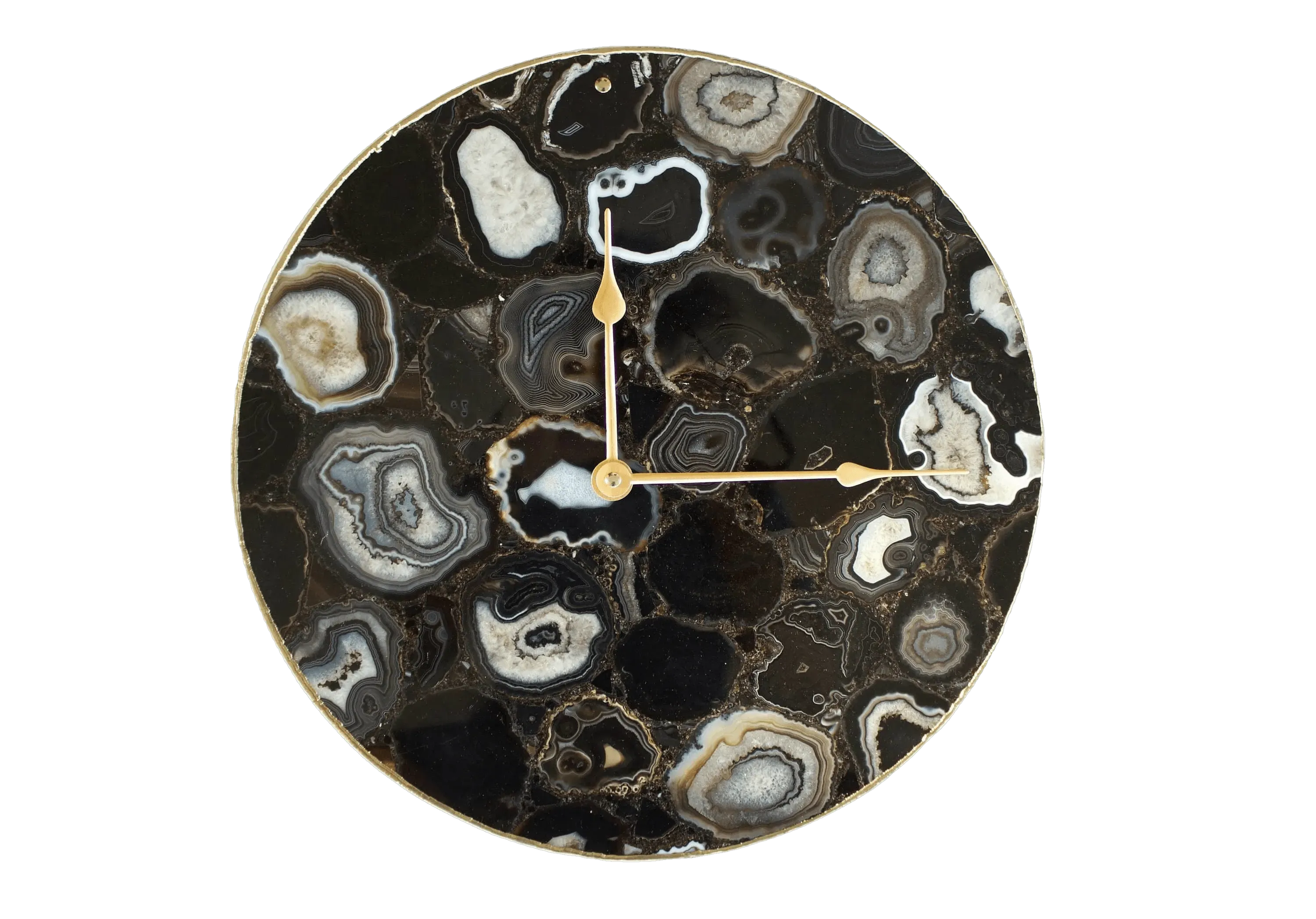 Black Agate Wall Clock | Circular