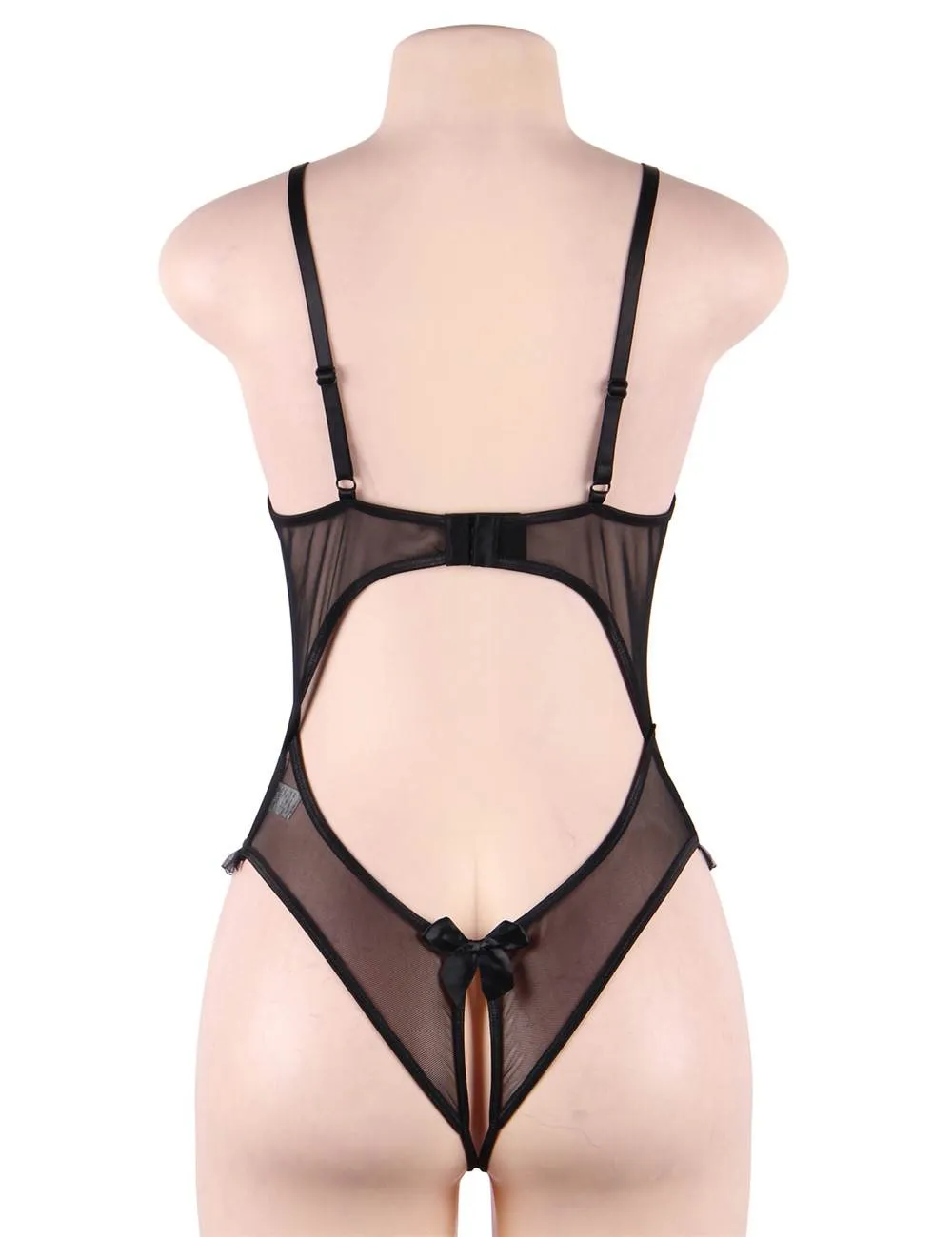 Black & Red Open Cup Crotchless One-piece Teddy Lingerie Egypt